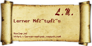 Lerner Mátyás névjegykártya
